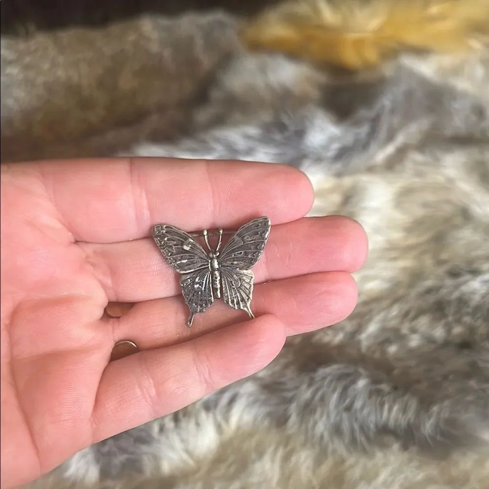 Silver Butterfly Brooch (6024B)
